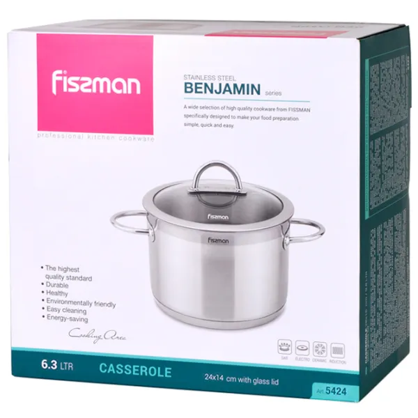 Cratiță Fissman 5424 6.3 l Oțel inoxidabil/ Steel photo 5