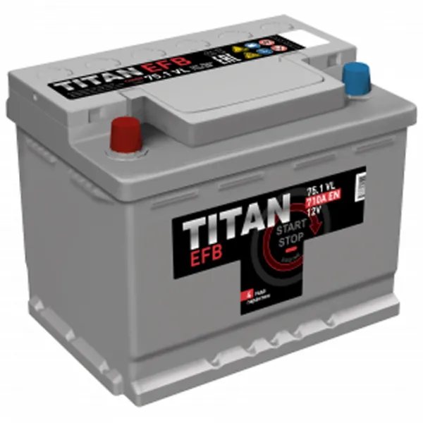 Авто аккумулятор Titan EFB 6СТ-75.1 VL 760A photo 2