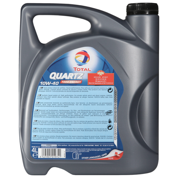 Ulei de motor Total Quartz 7000 Energy 10W-40 10W-40 4 l semisintetic photo 2