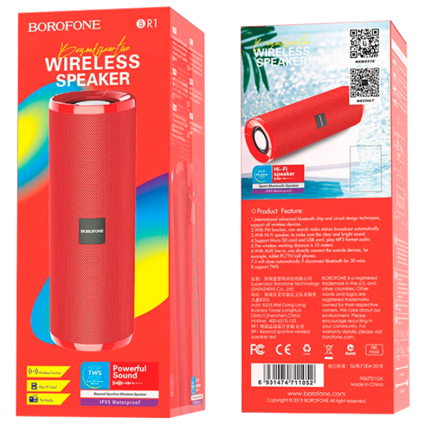 Boxă portabilă Borofone BR1 1 x 5 W/ Red photo 4 Boxă portabilă Borofone BR1 1 x 5 W/ Red photo 4