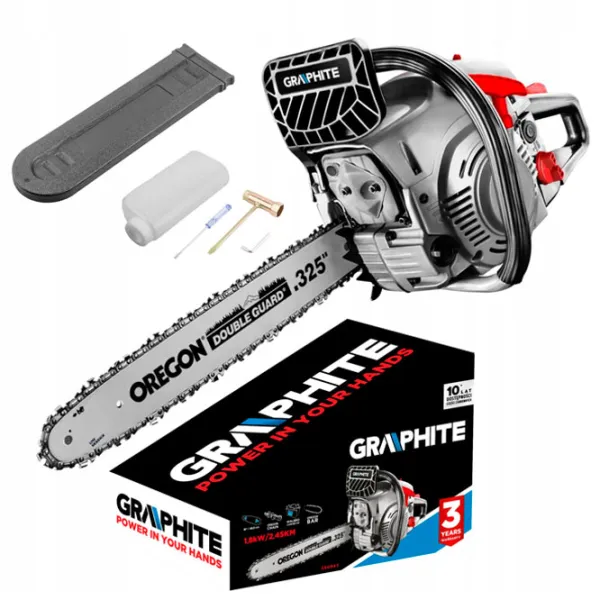Fierăstrău cu lanţ Graphite 58G943 pe benzină/ Gray photo 2