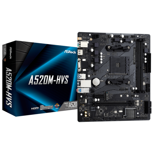 Материнская плата ASRock A520M-HVS mATX/ AMD A520M photo 5
