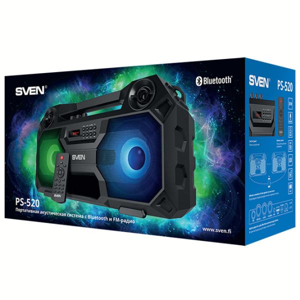 Boxă portabilă Sven PS-520 2 x 18 W/ Black photo 9 Boxă portabilă Sven PS-520 2 x 18 W/ Black photo 9