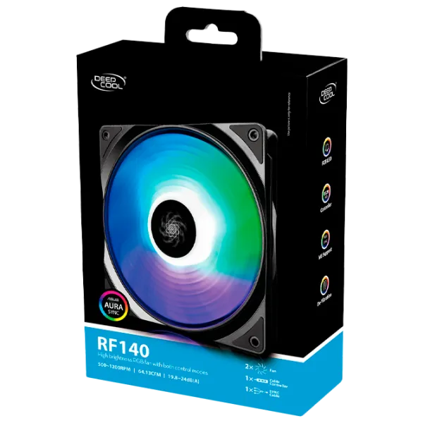 Вентилятор для корпуса Deepcool RF 140 – 2 in 1 Гидродинамический/ 1200 об/ мин photo 7 Вентилятор для корпуса Deepcool RF 140 – 2 in 1 Гидродинамический/ 1200 об/ мин photo 7