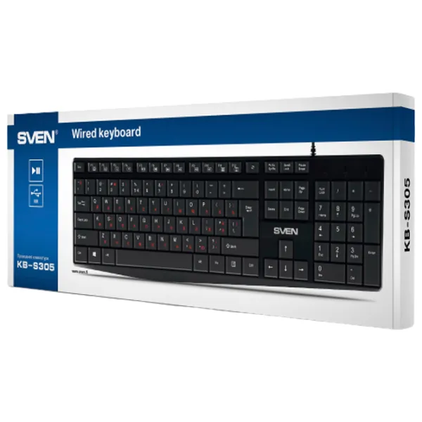 Tastatură Sven Comfort KB-S305 Cu fir/ Black photo 7