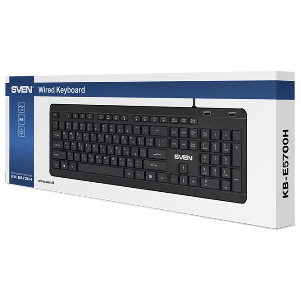 Tastatură Sven KB-E5700H Cu fir/ Black photo 5