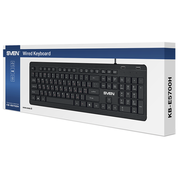 Tastatură Sven KB-E5700H Cu fir/ Black photo 5