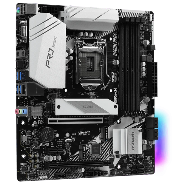 Placă de bază ASRock B460M PRO4 mATX/ Intel B460 photo 2