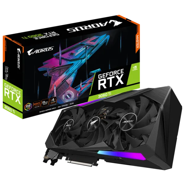 Видеокарта Gigabyte AORUS GeForce RTX 3060 Ti MASTER PCI Express x16 4.0 / 8 ГБ photo 13 Видеокарта Gigabyte AORUS GeForce RTX 3060 Ti MASTER PCI Express x16 4.0 / 8 ГБ photo 13