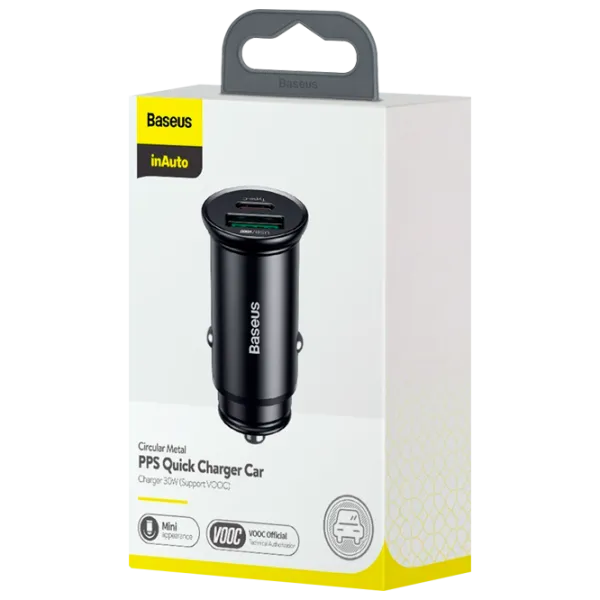 Încărcător auto Baseus PPS Quick Charger 2 A/ Black photo 5