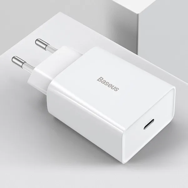 Adaptor de rețea Baseus TC-012PD 2 A/ White photo 3
