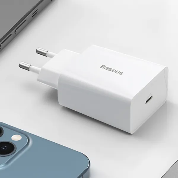 Adaptor de rețea Baseus TC-012PD 2 A/ White photo 4