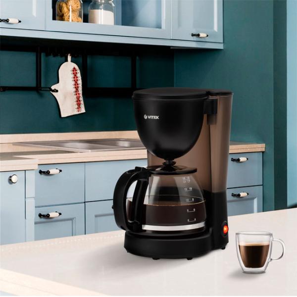 Cafetieră Vitek VT-1500 Cu picurare/ 1.25 l/ Black photo 6