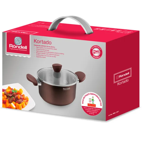 Cratiță Rondell RDS-1031 2 l Oțel inoxidabil/ Brown photo 5