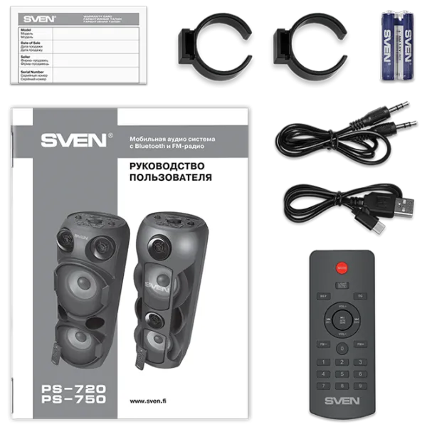 Колонка для вечеринок Sven PS-750 2 x 40 Вт/ Черный photo 20