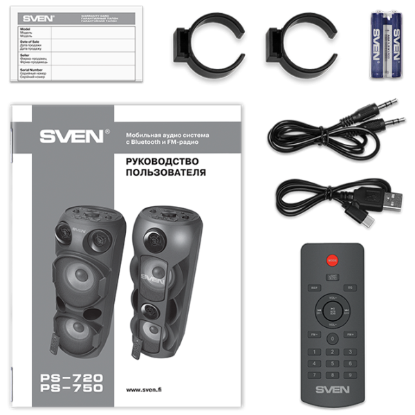 Колонка для вечеринок Sven PS-750 2 x 40 Вт/ Черный photo 20