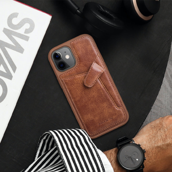 Husă pentru smartphone Apple iPhone 12 mini Nillkin/ Back/ Piele/ Brown photo 5