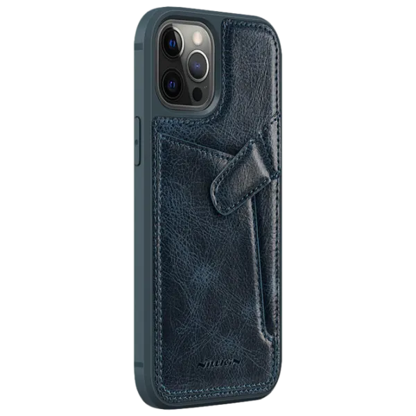 Чехол для смартфона Apple iPhone 12/ 12 Pro Nillkin/ Back/ Кожа/ Синий photo 2
