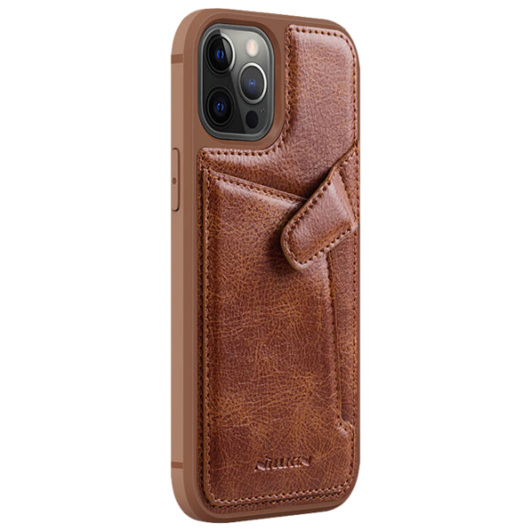 Чехол для смартфона Apple iPhone 12/ 12 Pro Nillkin/ Back/ Кожа/ Коричневый photo 2