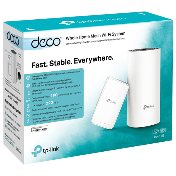Усилитель сигнала TP-Link Deco M3 Mesh Wi-Fi/ Белый photo 2