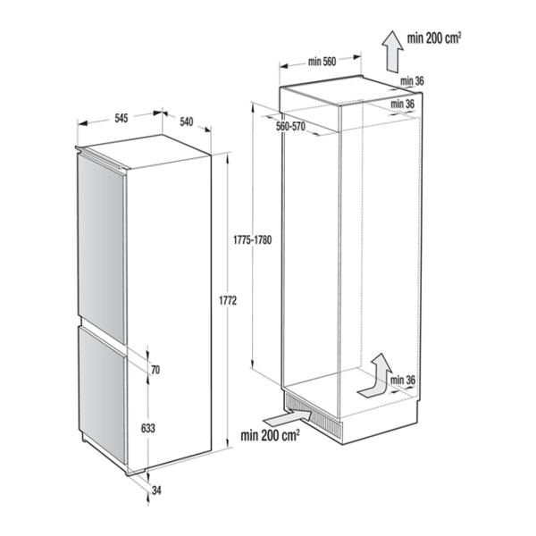 Встраиваемый холодильник Gorenje NRKI 4181 E3  248 л / 177.2 cm / Белый photo 5