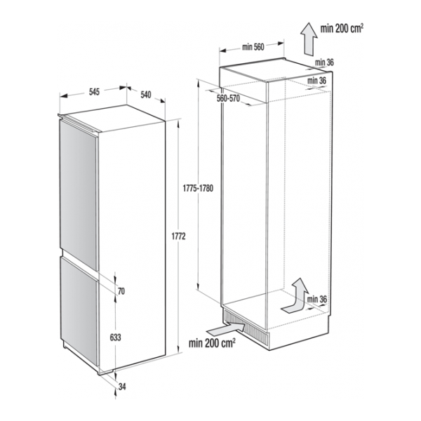 Frigider Gorenje RKI 4181 E3 cu congelator jos 258 l / 177.2 cm / White photo 3