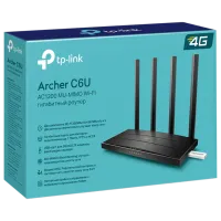 Wi-Fi Router TP-Link Archer C6U 300 Mbit/ s/ 867 Mbit/ s/ Black photo 4