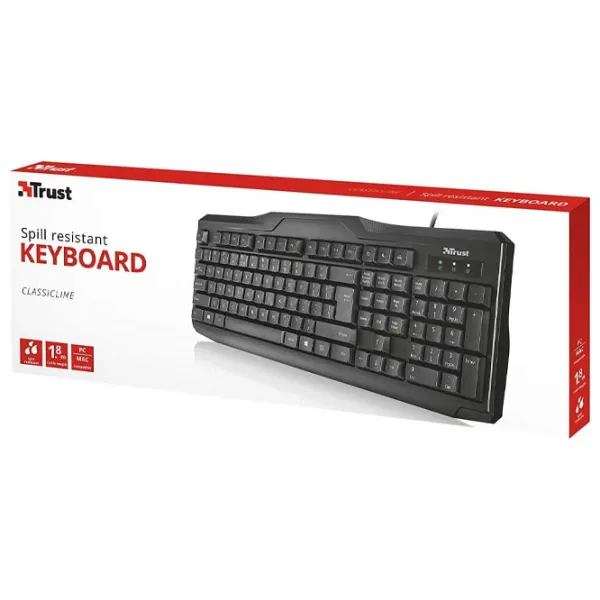 Tastatură Trust ClassicLine Cu fir/ Black photo 4