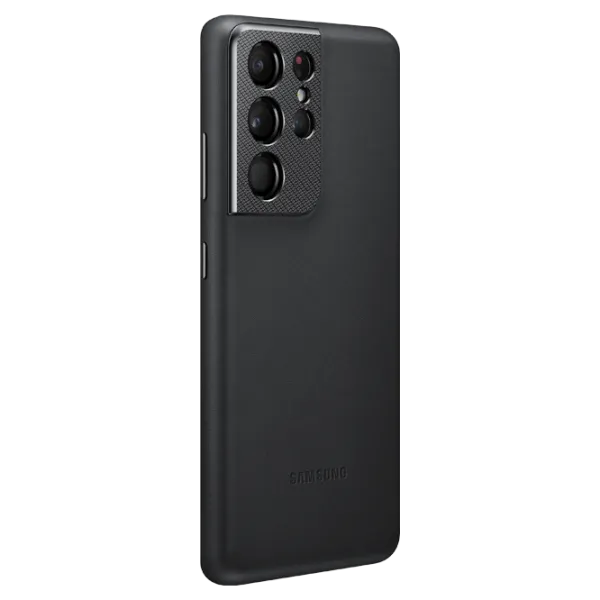 Husa Samsung Galaxy S21 Ultra Original Back/ Leather/ Black photo 3