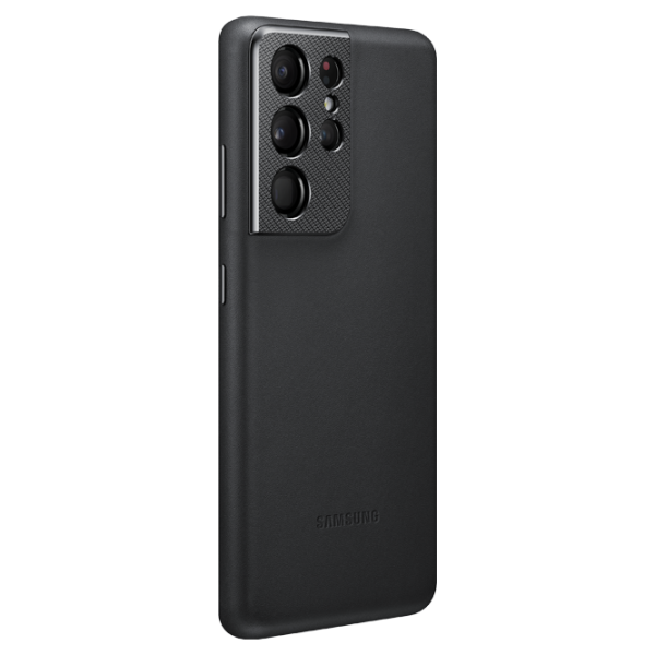 Husa Samsung Galaxy S21 Ultra Original Back/ Leather/ Black photo 3