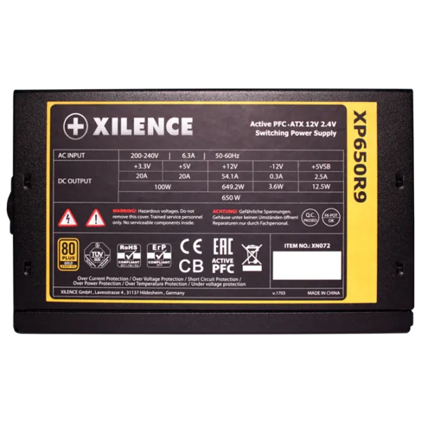 Блок питания Xilence XP650R9 80+ Gold/ 650 Вт photo 3