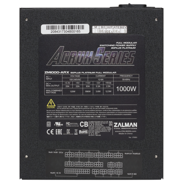 Блок питания Zalman ZM1000-ARX 80+ Platinum/ 1000 Вт photo 6