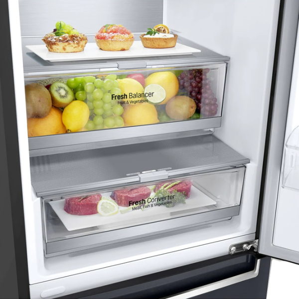 Frigider LG GA-B509MBUM cu congelator jos LINEARCooling/MetalFresh/DoorCooling+/Black photo 9 Frigider LG GA-B509MBUM cu congelator jos LINEARCooling/MetalFresh/DoorCooling+/Black photo 9