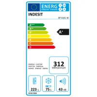 Frigider Indesit DF 4181 W cu congelator jos 298 l / 185 cm / White photo 5