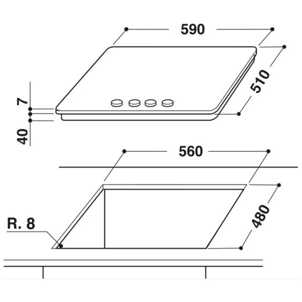 Plită încorporabilă pe gaz Whirlpool GMA 6411/ IX Inox photo 3