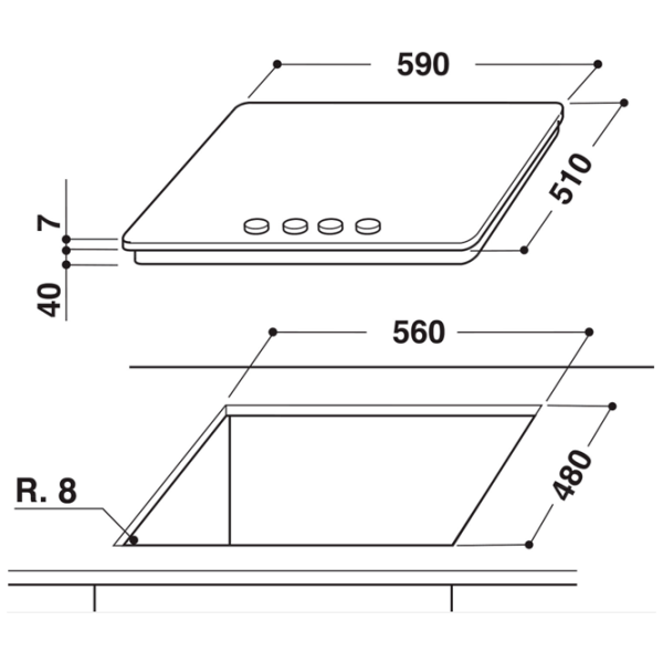 Plită încorporabilă pe gaz Whirlpool GMA 6411/ IX Inox photo 3
