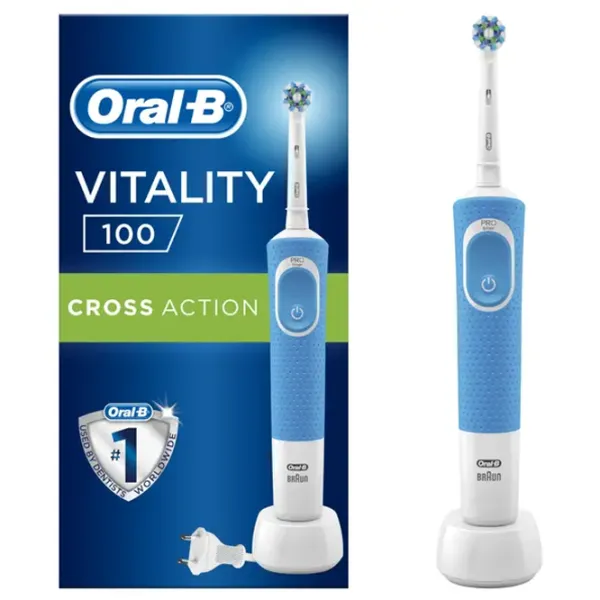 Зубная электрощетка Braun Vitality 100 Cross Action 3D/ Синий photo 2 Зубная электрощетка Braun Vitality 100 Cross Action 3D/ Синий photo 2