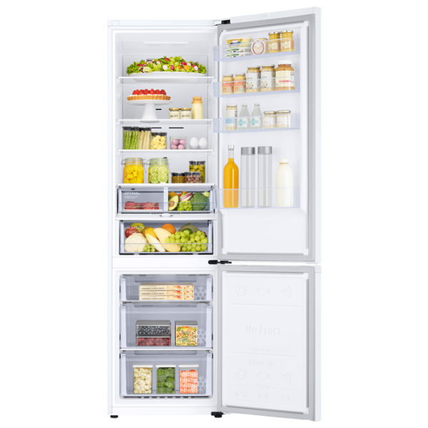 Frigider Samsung RB38T603FWW/UA cu congelator jos 385 / 203 cm / White photo 3
