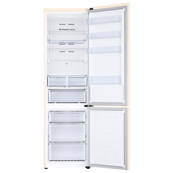 Frigider Samsung RB38T676FEL/UA cu congelator jos 385 l / 203 cm / Beige photo 5