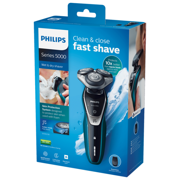 Aparat de ras electric Philips S5550/06 Black Blue  photo 4