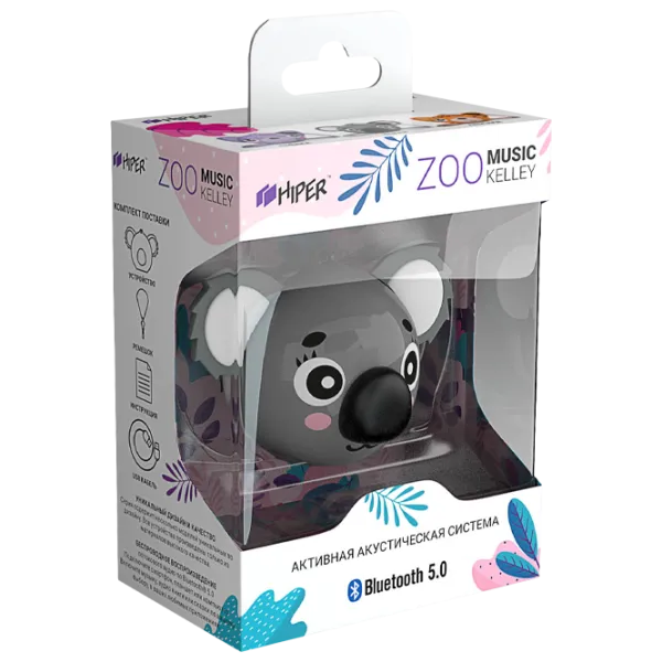 Boxă portabilă Hiper Zoo Music Kelly 3 W/ Gray photo 3