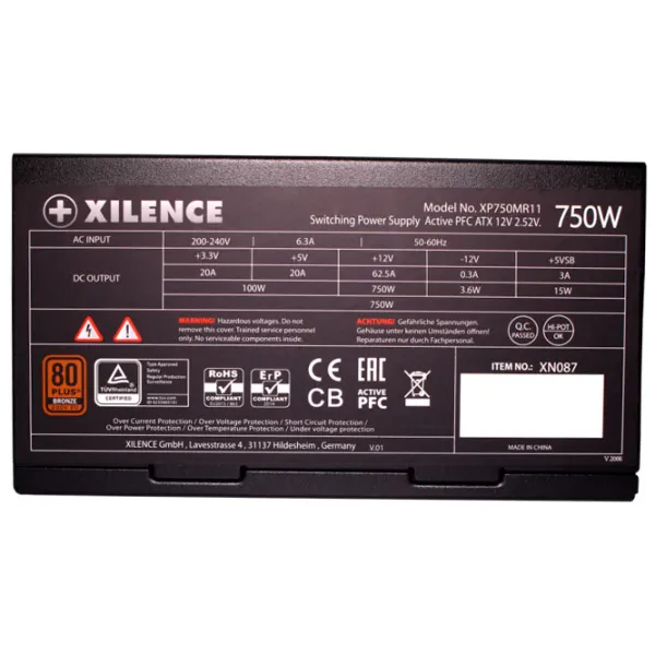 Блок питания Xilence XP750MR11 80+ Bronze/ 750 Вт photo 5