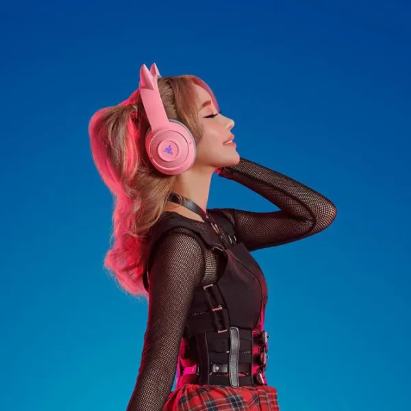 Căști Razer Kraken Quartz Kitty Edition BT White Pink Fără fir/ Personal photo 7