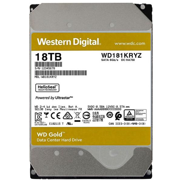 HDD Western Digital Gold Enterprise 18 TB WD181KRYZ/ Yellow photo 3