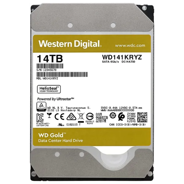 HDD Western Digital Gold Enterprise 14 TB WD141KRYZ/ Yellow photo 2
