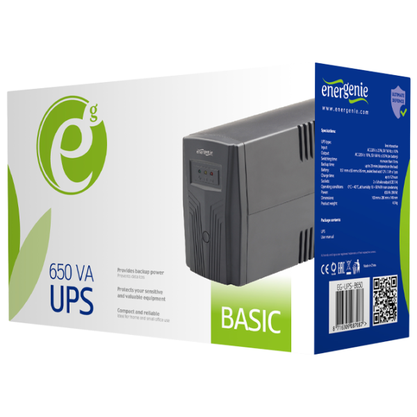 UPS Gembird EG-UPS-B650 Black photo 3