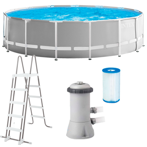 Piscină Intex 26726 16805 l/ Cu cadru/ Gray photo 2