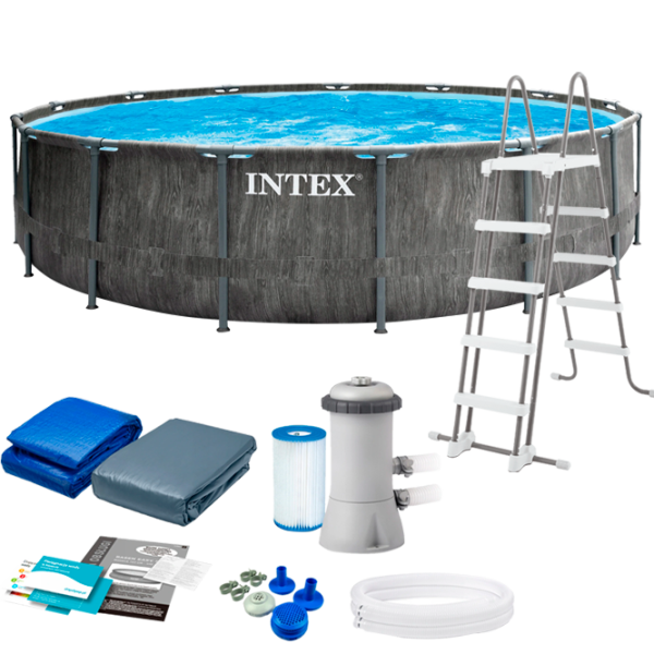 Бассейн Intex 26742 16805 л/ Каркасный/ Серый photo 2 Бассейн Intex 26742 16805 л/ Каркасный/ Серый photo 2