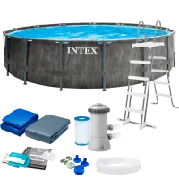 Piscină Intex 26742 16805 l/ Cu cadru/ Gray photo 2