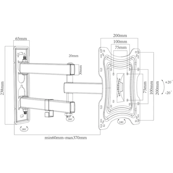 Кронштейн ТВ Charmount CT-LCD-T2203 VESA 200 x 200 мм photo 4